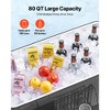 VEVOR 80 Quart Rolling Ice Chest, Holds up to 50 Bottles / 110 Cans, Portable Patio Party Bar Drink Cooler Cart with Bottom Shelf, Black - 3 of 4