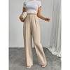 Coolmee Women's Wide Leg Pants High Waisted Business Casual Work Trousers Dressy Pants with Pockets - 4 of 4