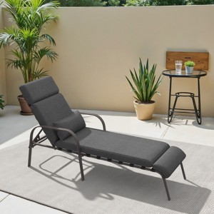 Crestlive Products Patio Chaise Lounge Chair Outdoor with Cushion & Pillow Adjustable 5 Position Pool Recliner - 1 of 4