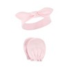 Hudson Baby Infant Girl Cotton Headband and Scratch Mitten Set, Pink Bandana, 0-6 Months - 3 of 4
