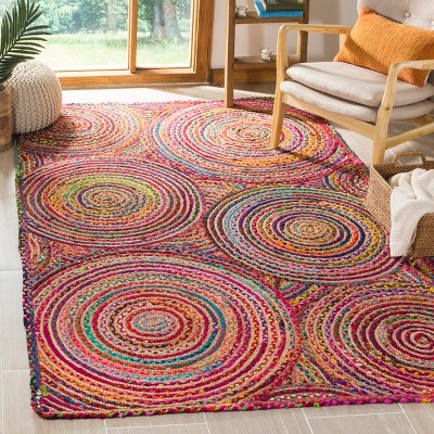 Cape Cod Red and Multicolor 4' x 6' Handwoven Wool and Cotton Area Rug