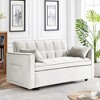 Okak Modern Comfy Velvet Convertible Sleeper Sofa Bed with Adjustable Backrest & Side Pocket,Upholstered Loveseat Sofa Couch for Living Room - 2 of 4
