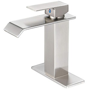 BWE Waterfall Single Hole Single-Handle Low-Arc Bathroom Faucet With Supply Line - 1 of 4