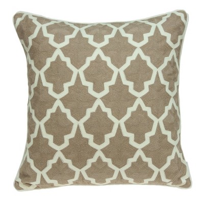 Parkland Collection,Canita Beige And White Throw Pillow