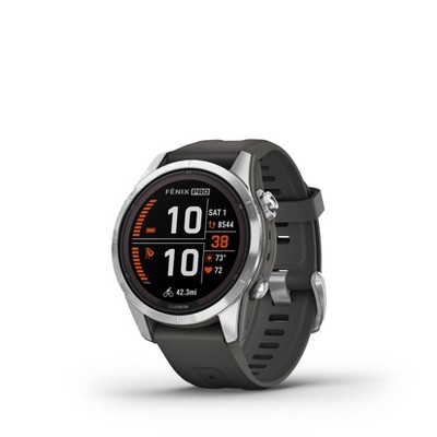 Garmin Fenix 7s Pro Solar Edition Silver With Graphite Band : Target