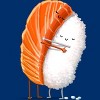 Men's Design By Humans Sushi Hug By andremullerdko T-Shirt - 2 of 3