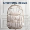 Outdoor Egg Swing Chair PE Rattan Hanging Chair with Cushion Folding Hammock Basket Chair with Metal Chain for Patio Balcony Garden -The Pop Home - 3 of 4