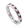 Pompeii3 1 1/2ct Ruby & Diamond Eternity Ring 14K White Gold - 4 of 4