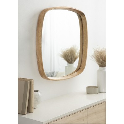 Natural Mango Wood Square Wall Mirror, 26 x 26