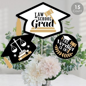 Big Dot of Happiness Law School Grad - Future Lawyer Graduation Party Centerpiece Sticks - Table Toppers - Set of 15 - 1 of 4