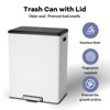 Trash Can, 2 x 8 Gallon (2 x 30 l) Garbage Can for Kitchen, Stainless Steel Dual Compartment Recycling Kitchen Step Trash Cans with 2 Removable - 2 of 4