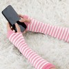 Allegra K Women's Stripe Print Knitted Fingerless Elbow Length Gloves Warmers One Size 1 Pair - 4 of 4