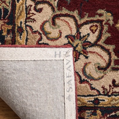 Hand-Tufted Burgundy & Navy Wool 8' Square Area Rug