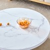 FURNIinspire Coffee Tables 31.4 Inch Circular Round Coffee Table, Marble Textured Living Room Table, Office Accent Table, White, 31.4"*31.4"*13.7" - 4 of 4