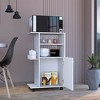 LOVMOR Single Door Cabinet Kitchen Cart with Four Casters - 2 of 4