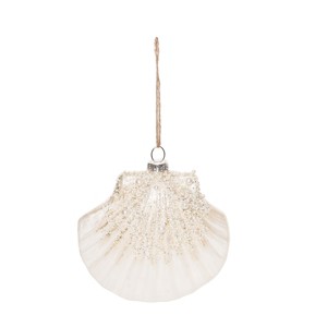 Gallerie II Glass Pearl Shimmer Fan Shell Ornament - 1 of 3