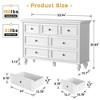 7 drawer dresser, large storage dresser, chest of drawers, white wood storage cabinet, solid wood legs, suitable for bedroom, living room, entryway - 2 of 4