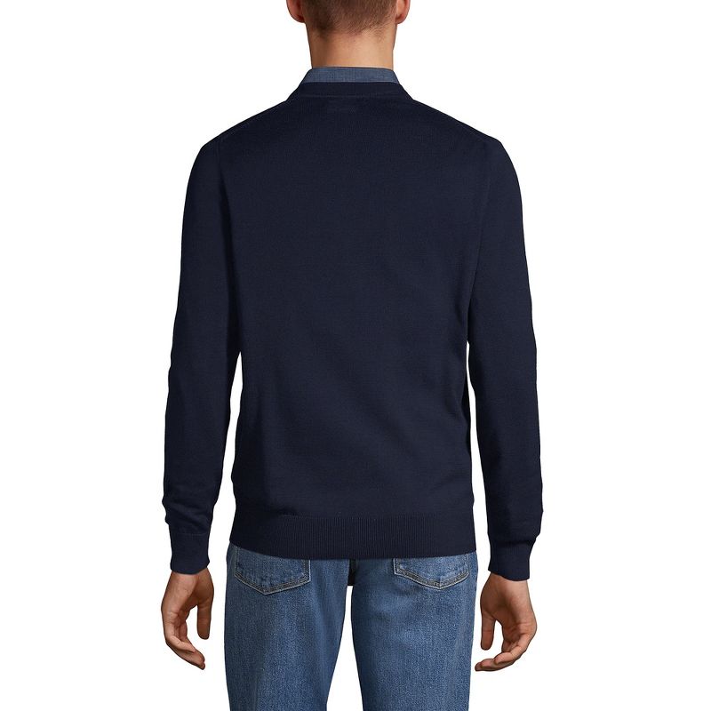 Lands' End Men's Fine Gauge Supima Cotton V-Neck Cardigan Sweater, 2 of 6