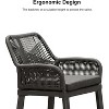 PURPLE LEAF Outdoor Rattan Bar Stools Set of 2 Modern Boho Aluminum Patio Bar Height Chair with Cushion for Garden Outdoor and Indoor - 4 of 4