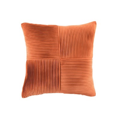 Soft Textured Throw Pillow Covers 20x20 inch Coral Orange, Set of