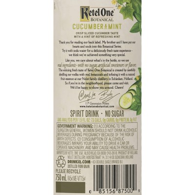 Ketel One Botanical Cucumber Mint Vodka - 750ml Bottle