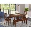 Dinette Set 7 Pc - Small Space Dining Table & 6 Chairs - Wood Dining Room Set - 2 of 4