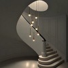 ALOADECOR Modern Antique Gold Seeded Glass Cluster Integrated LED Pendant In Round Ceiling Lamp - 2 of 4