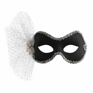 Unique Design I.E. Inc. Elaine Black & Silver Adult Costume Mask - 1 of 4