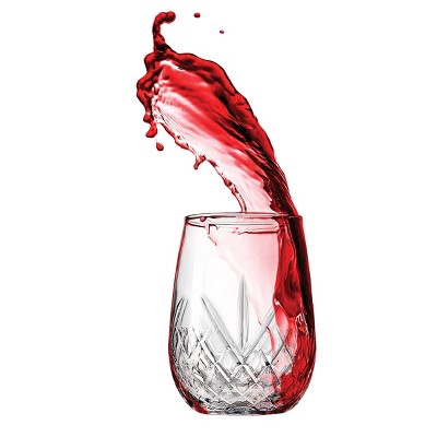 Dublin Collection Clear Crystal Stemless Wine Glasses Set of 4