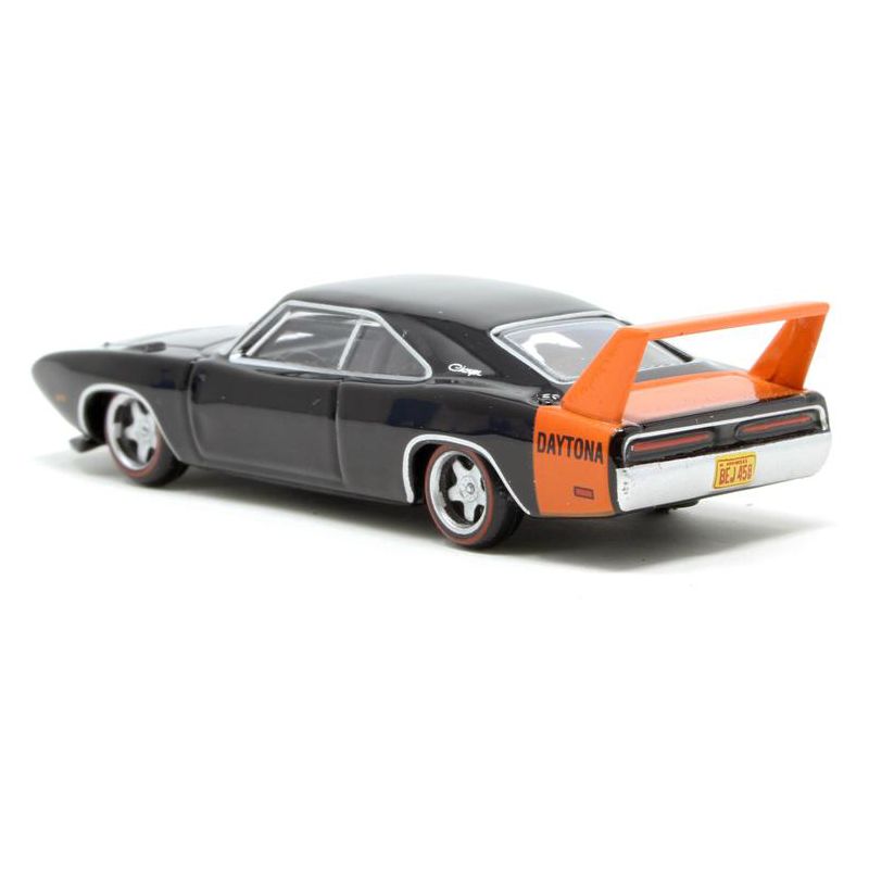 1969 Dodge Charger Daytona Black with Orange Stripe 1/87 (HO) Scale Diecast Model Car by Oxford Diecast, 3 of 4
