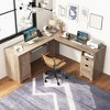 Tangkula 66 Inch L-Shaped Computer Desk Spacious Corner Desk w/ Drawers & Cabinet - 2 of 4