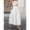 Women's Y2K Bubble Hem Maxi Skirt - Puffy A-Line Long Skirt with Pockets & Elastic Waist White - 2 of 4