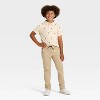 Boys' Short Sleeve Holiday Printed Polo Shirt - Cat & Jack™ Beige - 3 of 3