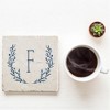 Personalization Mall Farmhouse Floral Personalized Letter Tumbled Stone Coaster Set - 3 of 4
