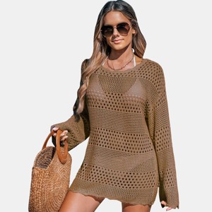 Women's Seaside Whispers Crocheted Cover-Up Dress - Cupshe - 1 of 4