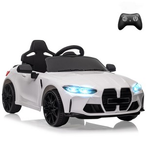 12V Electric Ride On Sports Car  w/Remote for Toddler with Suspension System,3 Speeds, Bluetooth, Mp3, Double Door, Led Light - 1 of 4
