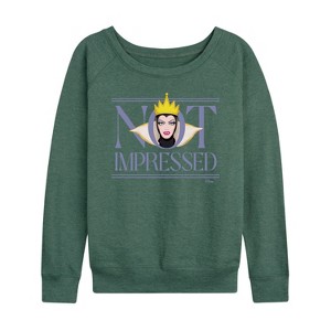 Women's - Disney Villains - Not Impressed Lightweight French Terry Wide Neck Long Sleeve Shirt - 1 of 4