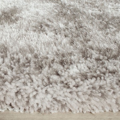 Hand-Tufted Ice Gray Synthetic Shag Rug, 4' x 6'