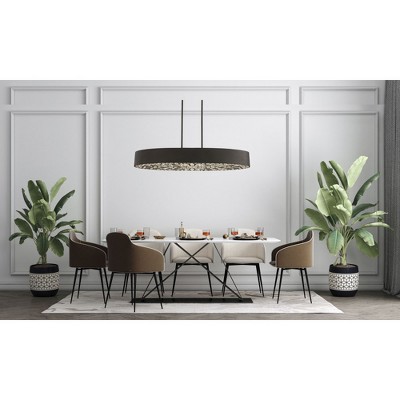Black Cashmere Glam Crystal 6-Light Linear Chandelier