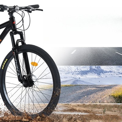 INFURNIC Bicycles, 26 Inch Mountain Bike, MTB with Suspension Fork for Men and Women, Black, 24.41"*37"*65.75"