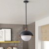 Dewdrop Farmhouse Black 1-Light Classic Bowl Shape Dimmable Pendant Light - 4 of 4