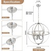 Runesay 6-Light Chrome Globe Pendant Light Fixtures, Industrial Sphere Pendant Lighting Over Island for Dining Room Foyer - 2 of 4