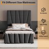 Coolmee Twin Size Bed Frame with Adjustable Headboard and 2 Storage Drawers, Velvet Upholstered Tufted Platform Bed Frames with Wooden Slats Support - 3 of 4
