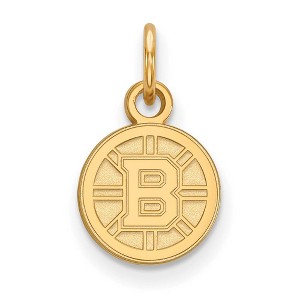 Black Bow Jewelry 14k Yellow Gold Boston Bruins NHL Extra Small Pendant - 1 of 3