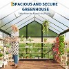 Garvee 6x10 FT Walk-In Greenhouse, Aluminum Frame Polycarbonate Panels, Roof Vent, Gutters, Ground Anchors, Lockable Sliding Door, Black - 3 of 4