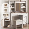 CAVINAS Vanity Desk with Mirror Vanity with Stool, Drawers and Multilayer Storage Shelves for Apartment, Bedroom - 3 of 4