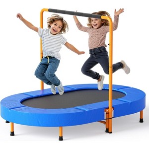 Zevemomo 36"x56" Indoor Trampoline for Kids, Foldable Trampoline with Adjustable Handle, Double Trampoline for Boy and Girl, Kids Small Trampoline - 1 of 4