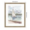 Kate and Laurel Framed Art 1 Maryanne Welch Chatham Fog Sailboat by Patricia Shaw, 22x26, Woodgrain Stripe Mocha - 2 of 4