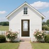 36 x 80 Smooth Fiberglass Entry Door with Brickmould, New Packaging Vinyl Frame, Left Hand Inswing Knock-Down Door, Dark Brown - 2 of 4