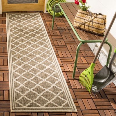 Coastal Charm Easy-Care Beige Synthetic 2' x 8' Runner Rug
